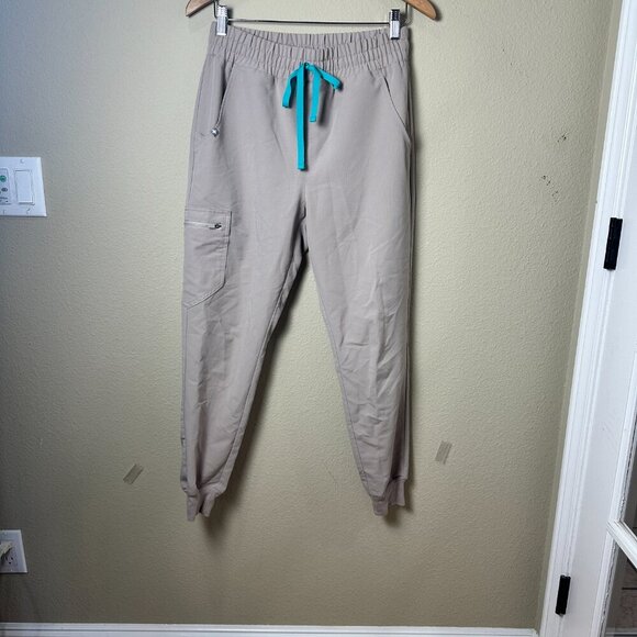 FIGS Technical Collection Zamora Jogger Scrubs Scrub Pants Size Small Khaki Tan - Picture 2 of 9